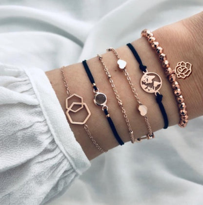 🌸 Lot Bracelets Bohèmes – Perles & Charms Vintage Femme