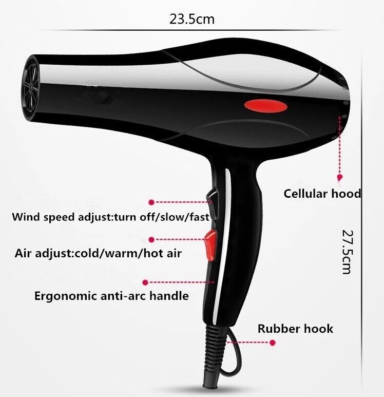 ✨ 2200W Sèche-Cheveux – Nozzle & Blow Pro