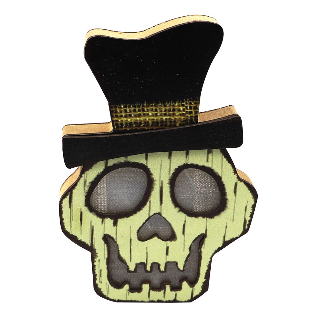 ️ Décoration Halloween Lumineuse – Citrouille en Bois Originale