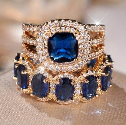 ✨ Ensemble de Bagues Œuf en Zircon – Brillance Complète ✨
