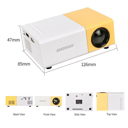 Mini Projecteur YG300 – Compact, Jaune & Haute Définition