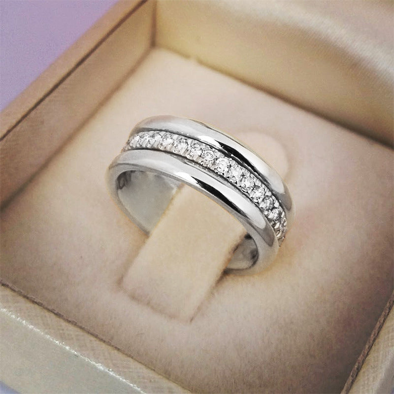 ✨ Bague Élégante Strass Doré/Argenté – Bijou Mode Plaqué Cuivre
