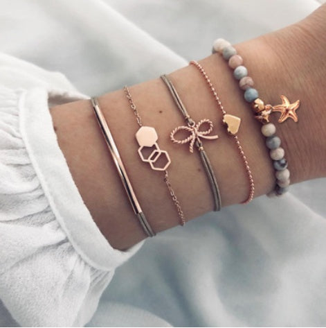🌸 Lot Bracelets Bohèmes – Perles & Charms Vintage Femme