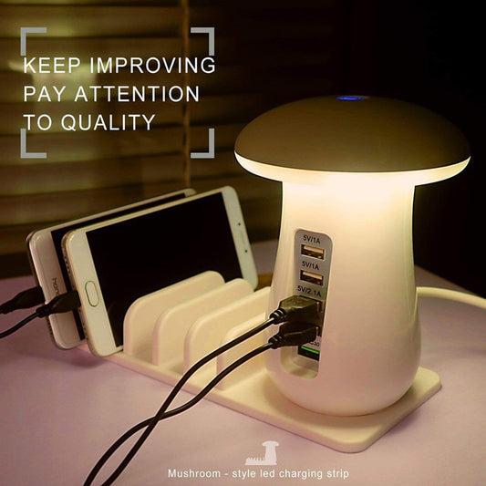 Lampe LED Champignon 2 en 1 – Éclairage & Chargeur USB ✨