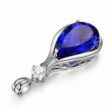 ✨ Collier Femme “Angel Eyes” – Cristal Bleu & Saphir Tanzanite ✨