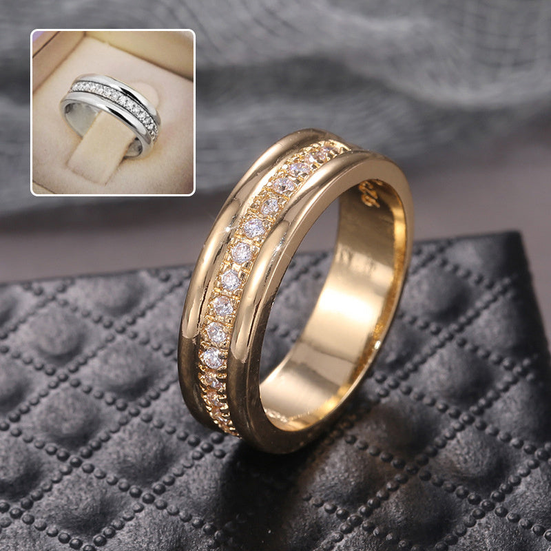 ✨ Bague Élégante Strass Doré/Argenté – Bijou Mode Plaqué Cuivre