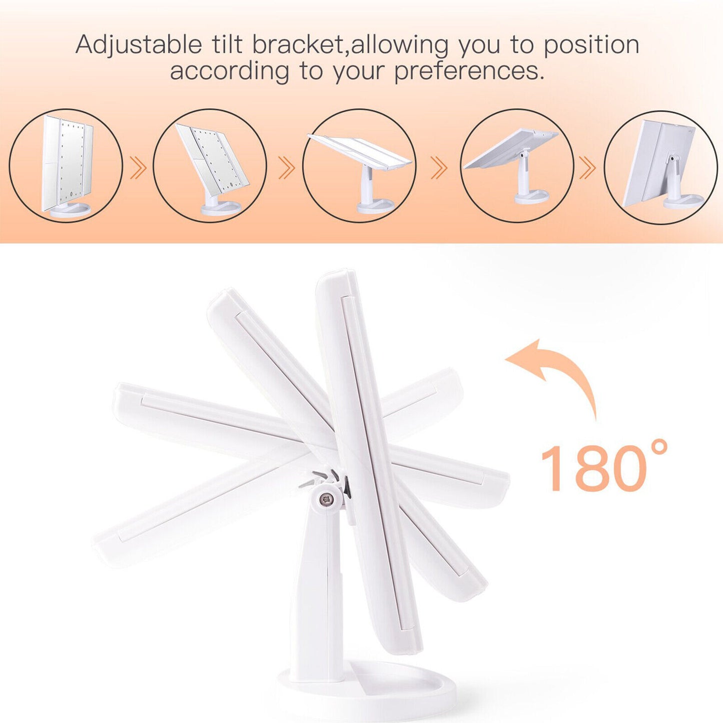 🔥 Grossissement 1x-3x – Miroir LED Compact & Astucieux