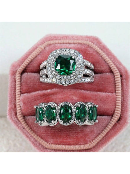 ✨ Ensemble de Bagues Œuf en Zircon – Brillance Complète ✨