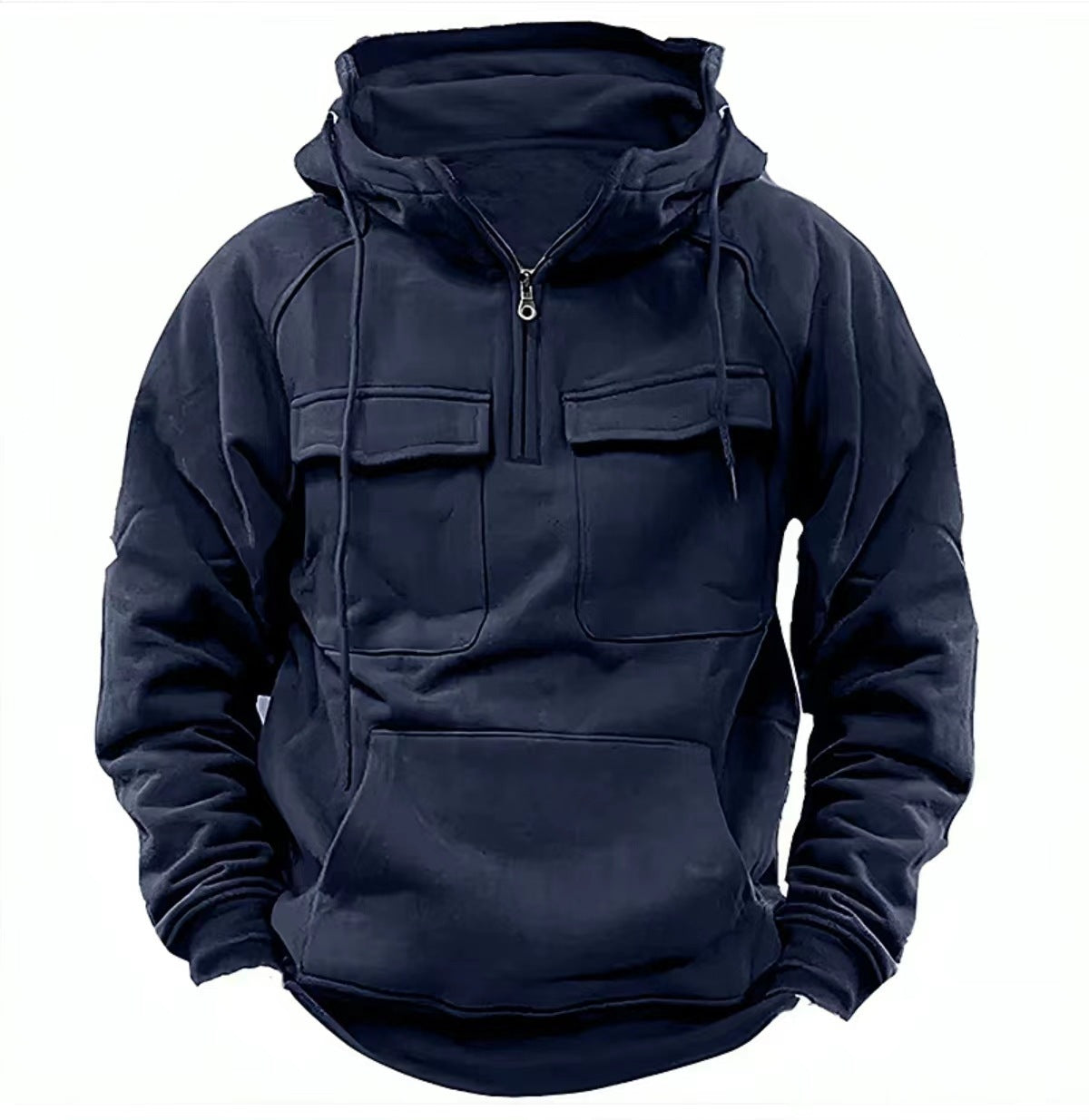 ✨ Sweat à Capuche Homme Zippé – Style Décontracté, Sport et Mode avec Poches et Cordon