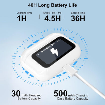✨ Écouteurs Bluetooth 5.4 Sans Fil – ANC, Micro et Écran Tactile