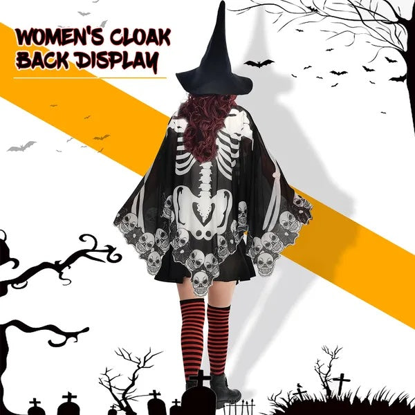 Poncho Squelette Halloween – Cape & Châle Effrayant