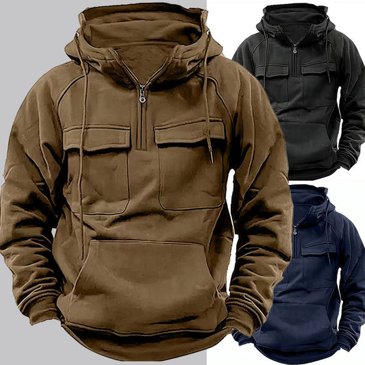 ✨ Sweat à Capuche Homme Zippé – Style Décontracté, Sport et Mode avec Poches et Cordon