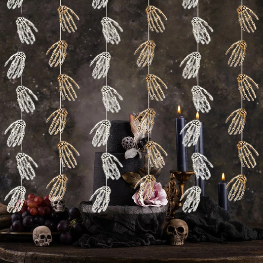 Décoration Suspendue Halloween – 6 Mains de Squelette pour Effet Horreur