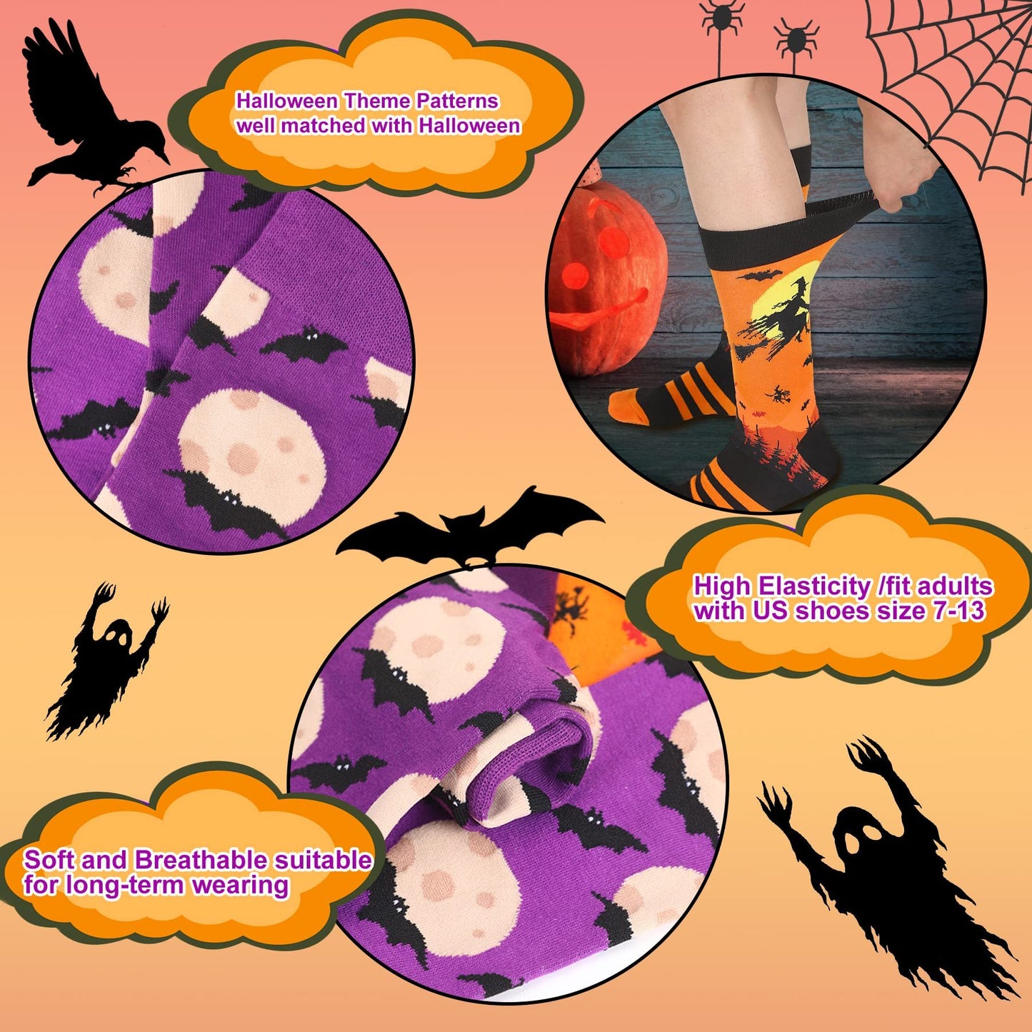 Chaussettes Originales Halloween – Cadeau Idéal pour Tous