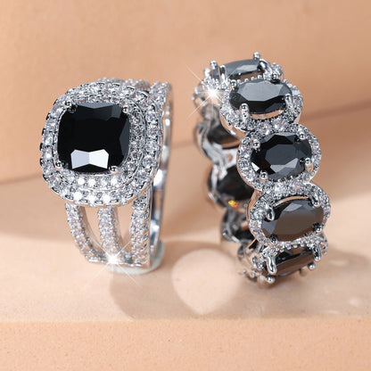 ✨ Ensemble de Bagues Œuf en Zircon – Brillance Complète ✨
