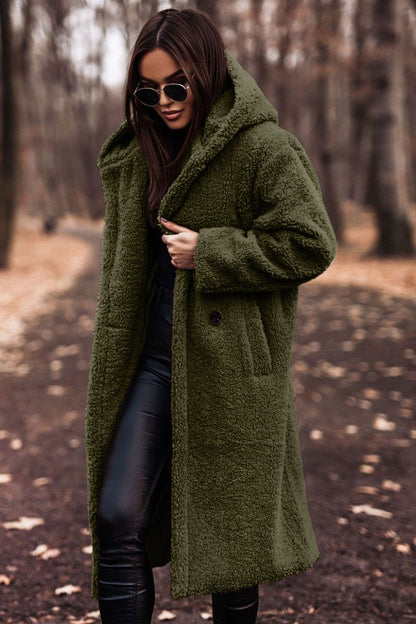 ✨ Manteau Long Femme Automne-Hiver – Teddy Douillet en Fausse Laine, Élégant et Chaud