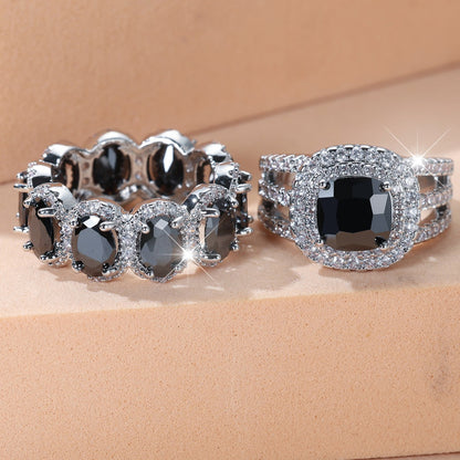 ✨ Ensemble de Bagues Œuf en Zircon – Brillance Complète ✨
