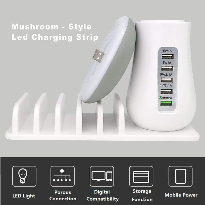 Lampe LED Champignon 2 en 1 – Éclairage & Chargeur USB ✨