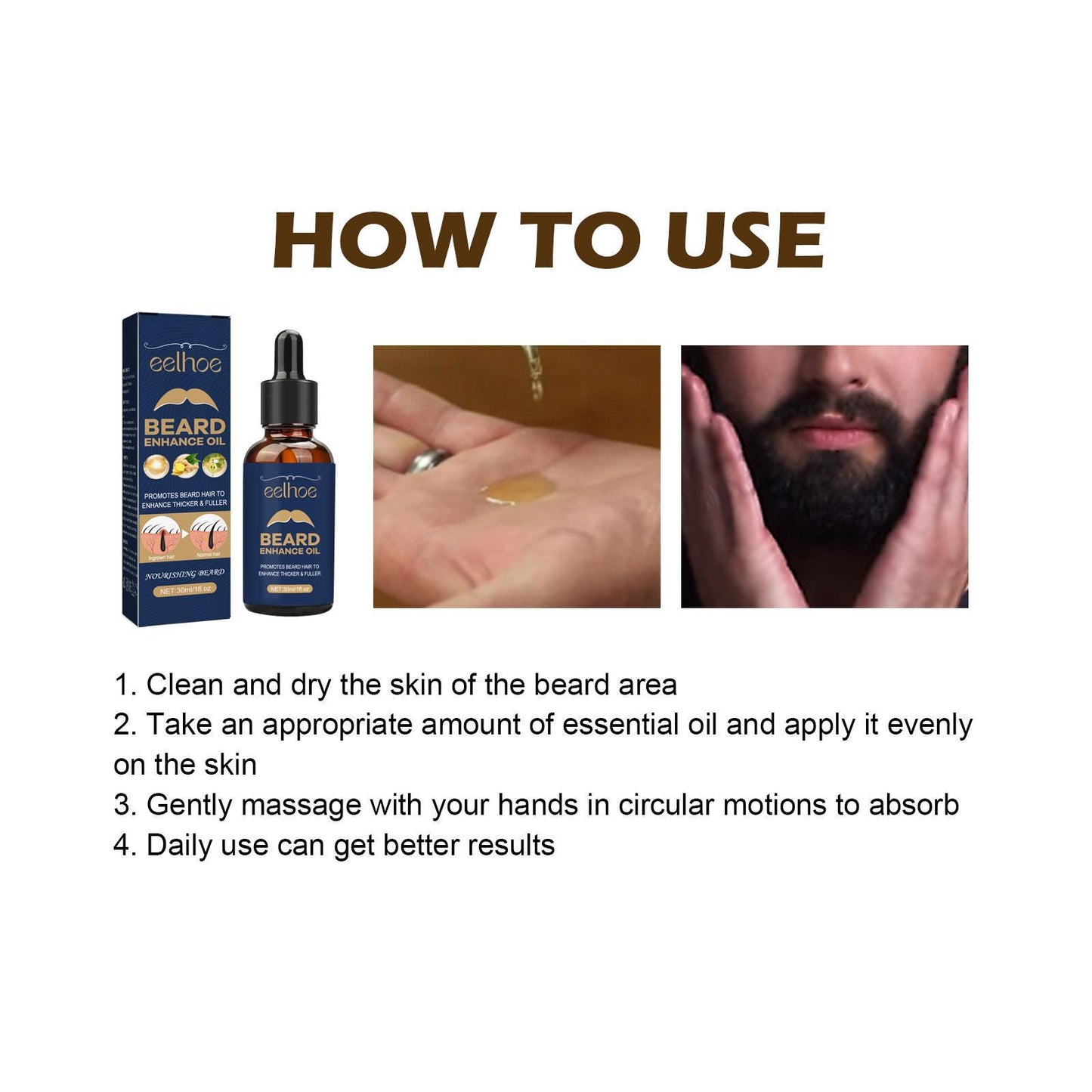 💎 Croissance et Brillance – Huile Barbe Professionnelle