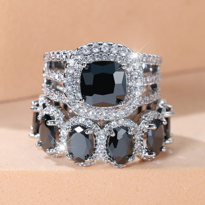 ✨ Ensemble de Bagues Œuf en Zircon – Brillance Complète ✨