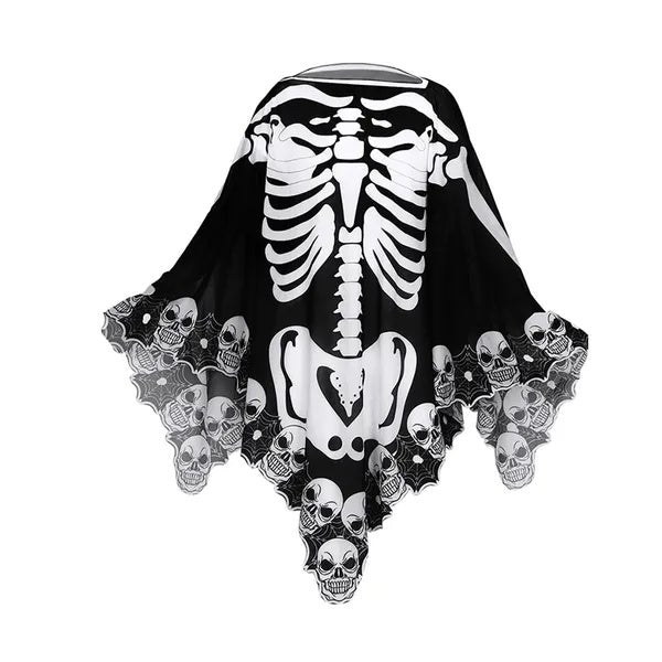 Poncho Squelette Halloween – Cape & Châle Effrayant