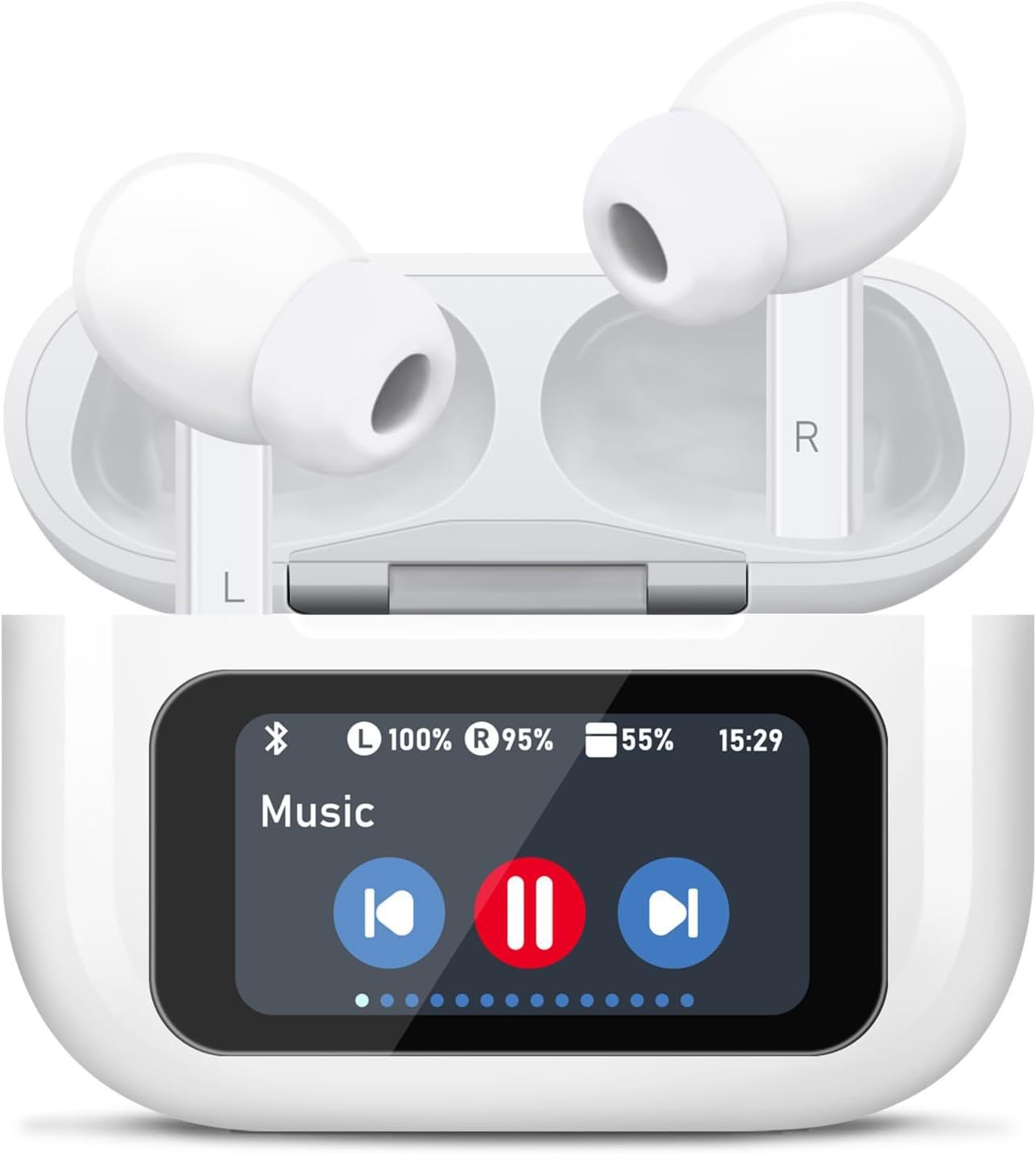 ✨ Écouteurs Bluetooth 5.4 Sans Fil – ANC, Micro et Écran Tactile