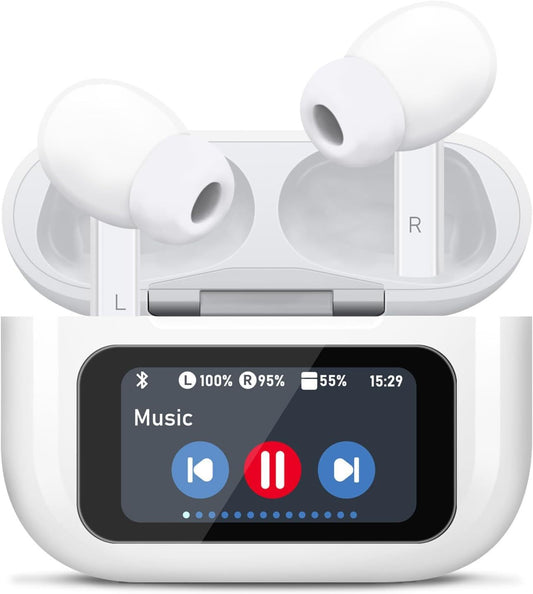 ✨ Écouteurs Bluetooth 5.4 Sans Fil – ANC, Micro et Écran Tactile