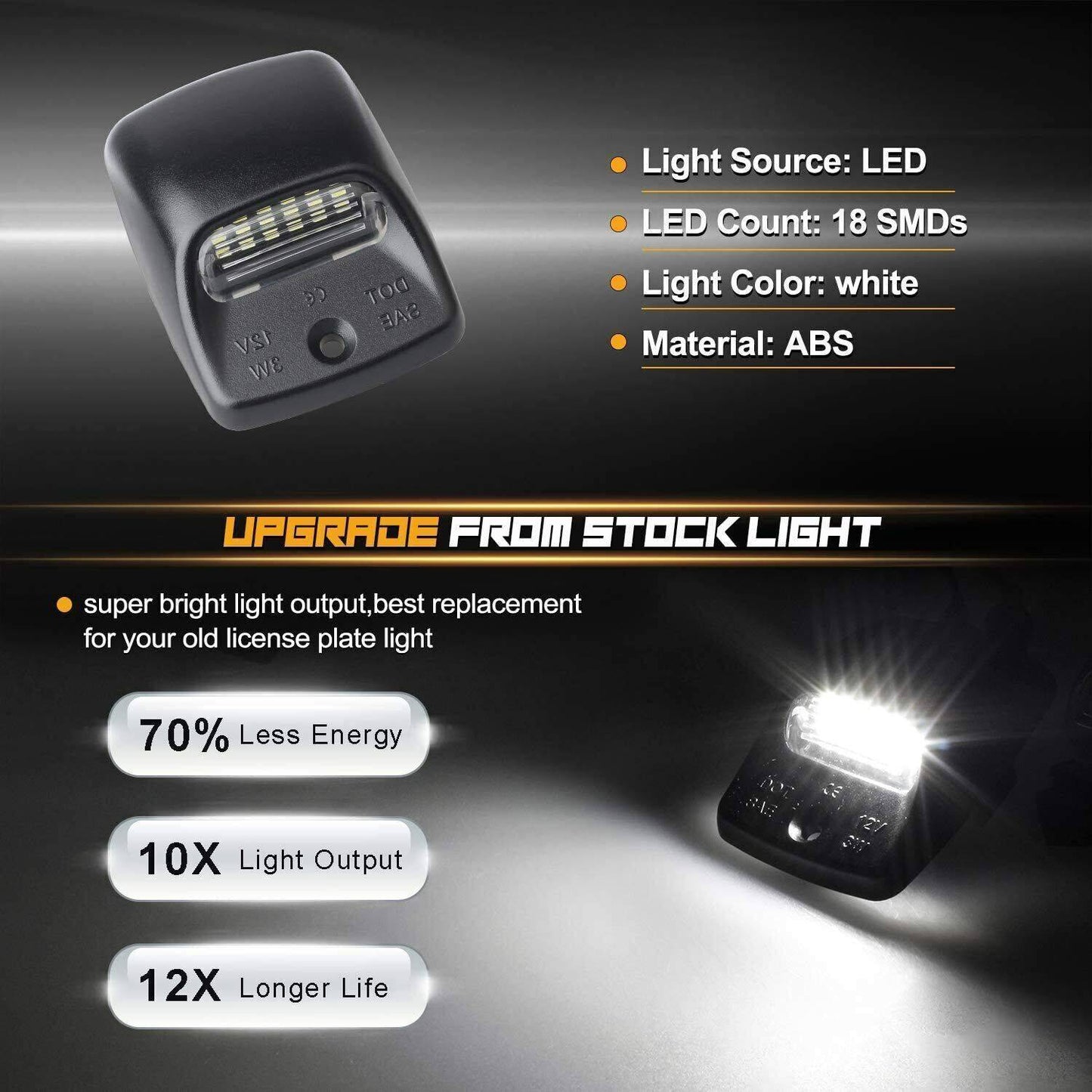 For 2000-2013 Tundra White LED Tag License Plate Light Bulbs Assembly Kit