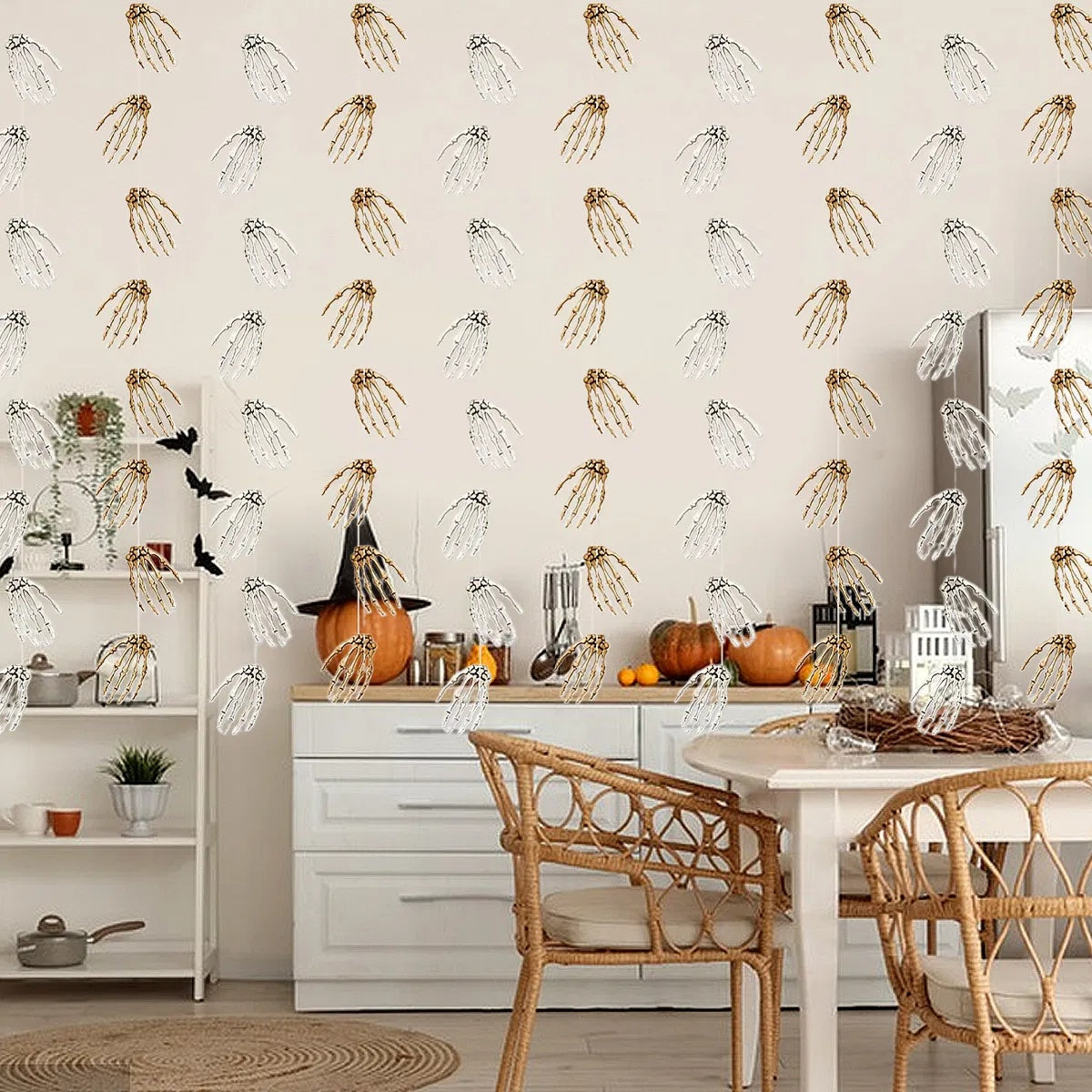 Décoration Suspendue Halloween – 6 Mains de Squelette pour Effet Horreur