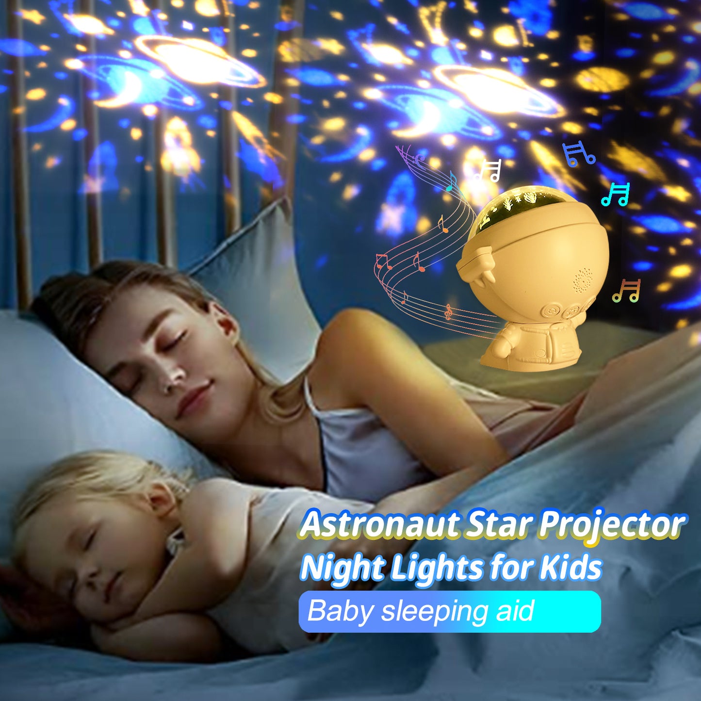 Lampe Astronaute Projecteur Galaxie – Nuit Étoilée Magique ✨