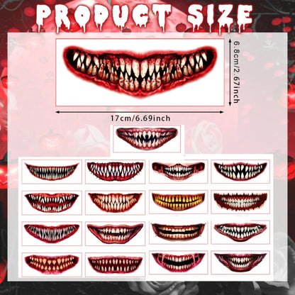 Stickers Visage Halloween – Effet Réaliste et Effrayant pour Soirées